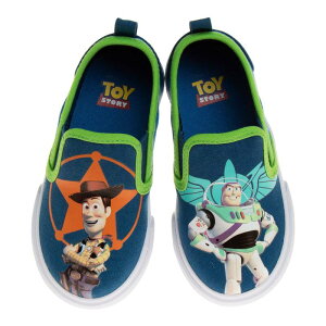 【送料無料】 ディズニー ピクサー レディース スニーカー シューズ Disney / Pixar's Toy Story Woody and Buzz Toddler Boys' Slip-On Shoes Blue