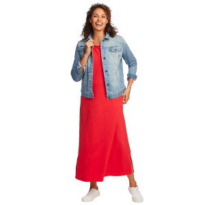 yz E[} EBYC fB[X WPbgEu] AE^[ Woman Within Women's Plus Size Stretch Denim Jacket Light Wash Sanded