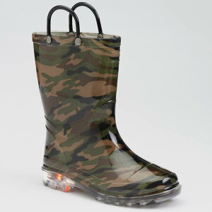 EGX^`[t fB[X V[Y u[cECu[c Western Chief Toddler Boys' Light-Up Rain Boots Green O[