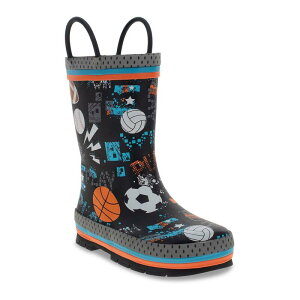 EGX^`[t fB[X V[Y u[cECu[c Western Chief Silly Space Boys' Waterproof Rain Boots Black ubN