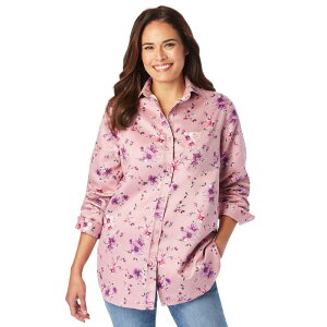 E[} EBYC fB[X gbvX Vc vXTCY XG[h Woman Within Women's Plusize Soft Sueded Moleskin Shirt Dusty Pink Pretty sN