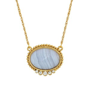 yz 1928 fB[X lbNXE`[J[Ey_ggbv ANZT[ 1928 Gold Tone Simulated Crystal & Stone Pendant Necklace Blue