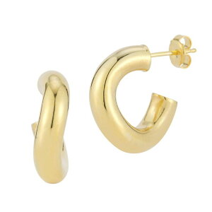 Sunkissed Sterling ���f�B�[�X �A�N�Z�T���[ �s�A�X�E�C�������O Sunkissed Sterling 14k Gold Over Silver Small Wave Tube Hoop Earrings Yellow Gold Tone �C�G���[