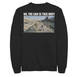 【送料無料】 スター ウォーズ メンズ Tシャツ トップス Men's Star Wars C-3PO & R2-D2 No The Car Is This Way Sweatshirt Black