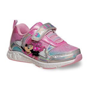 【送料無料】 ディズニー レディース スニーカー シューズ Disney's Minnie Mouse Toddler Girls' Light-Up Sneakers Silver Pink