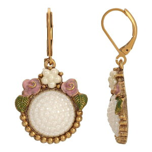 1928 ���f�B�[�X �A�N�Z�T���[ �s�A�X�E�C�������O 1928 Gold Tone Simulated Pearl Pink Floweroundrop Earrings Pink �s���N
