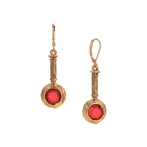 yz 1928 fB[X sAXECO ANZT[ 1928 Crystal Magnifying Glass Shaped Earrings Red