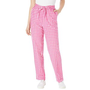 �E�[�}�� �E�B�Y�C�� ���f�B�[�X �{�g���X �J�W���A���p���c �v���X�T�C�Y Woman Within Women's Plusize Seersucker Pant Raspberry Gingham