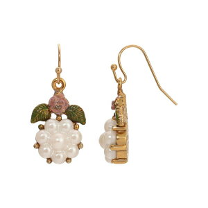 1928 ���f�B�[�X �A�N�Z�T���[ �s�A�X�E�C�������O 1928 Gold Tone Simulated Pearl Flower Drop Earrings Pink �s���N