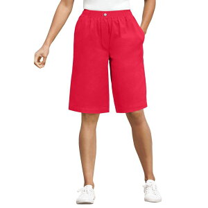 yz E[} EBYC fB[X n[tpcEV[c {gX Woman Within Women's Plus Size 7-day Elastic-waist Cotton Short Vivid Red