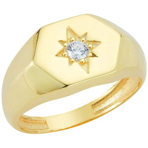 Sunkissed Sterling ���f�B�[�X �A�N�Z�T���[ �����O Sunkissed Sterling Cubic Zirconia North Star Signet Ringold Tone �S�[���h