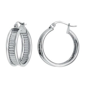 Aleure Precioso fB[X ANZT[ sAXECO Aleure Precioso Sterling Silver Textured Center Hoop Earringsterling Silver Vo[