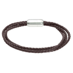 yz NX Y uXbgEoOEANbg ANZT[ LYNX Men's Stainless Steel Magnetic Lock Leather Bracelet Leather
