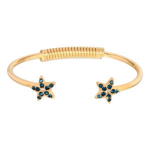 1928 ���f�B�[�X �A�N�Z�T���[ �u���X���b�g�E�o���O���E�A���N���b�g 1928 Gold Tone Simulated Crystal Star Spring Bracelet Gold Tone Blue �u���[