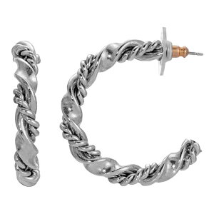 1928 ���f�B�[�X �A�N�Z�T���[ �s�A�X�E�C�������O 1928 Jewelry Double Twisted Hoop Earrings Gray �O���[