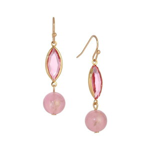 1928 fB[X ANZT[ sAXECO 1928 Gold Tone Pink Bead & Facet Drop Wirearrings Pink sN