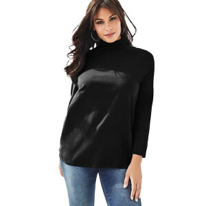���A�}���Y ���f�B�[�X �g�b�v�X T�V���c ���b�N�l�b�N ���� Roaman's Long-sleeve Mockneck Ultimatee Black �u���b�N