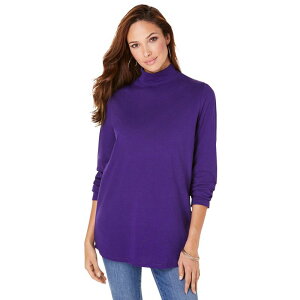 ���A�}���Y ���f�B�[�X �g�b�v�X T�V���c ���b�N�l�b�N ���� Roaman's Long-sleeve Mockneck Ultimatee Midnight Violet �o�C�I���b�g