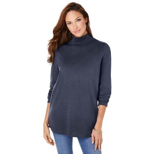 ���A�}���Y ���f�B�[�X �g�b�v�X T�V���c ���b�N�l�b�N ���� Roaman's Long-sleeve Mockneck Ultimatee Navy �l�C�r�[