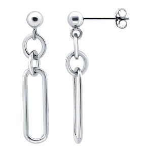 Aleure Precioso fB[X ANZT[ sAXECO Aleure Precioso Sterling Silver Paperclip Link & Circle Drop Earringsilver Tone Vo[