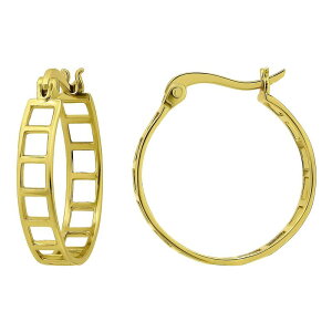 Aleure Precioso fB[X ANZT[ sAXECO Aleure Precioso Sterling Silver Ladder Design Hoop Earrings Gold Tone S[h