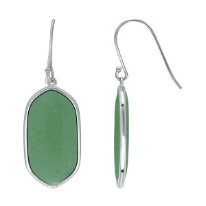 yz Aleure Precioso fB[X sAXECO ANZT[ Aleure Precioso Sterling Silver Oval Gemstone Drop Earrings Green