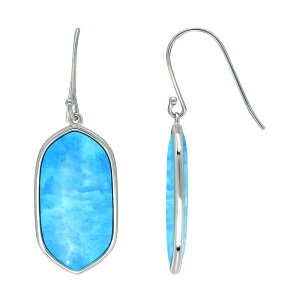 yz Aleure Precioso fB[X sAXECO ANZT[ Aleure Precioso Sterling Silver Oval Gemstone Drop Earrings Light Blue