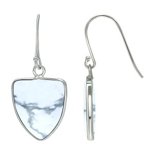 yz Aleure Precioso fB[X sAXECO ANZT[ Aleure Precioso Sterling Silver Triangle Shaped Gemstone Drop Earrings White