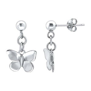 yz Aleure Precioso fB[X sAXECO ANZT[ Aleure Precioso Sterling Silver Butterfly Drop Earrings Silver Tone