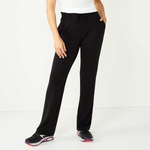 Tek Gear ���f�B�[�X �{�g���X �J�W���A���p���c �p�C�� Women's Tek GearR French Terry Open Hem Pant Mineral Black �u���b�N