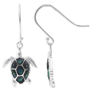 Aleure Precioso fB[X ANZT[ sAXECO Aleure Precioso Silver Plated Abalone Turtle Drop Earringsilver Tone Multi Vo[