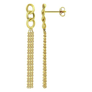 yz Aleure Precioso fB[X sAXECO ANZT[ Aleure Precioso Sterling Silver Multi Chain & Triple Drop Earrings Gold Tone