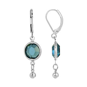 yz 1928 fB[X sAXECO ANZT[ 1928 Silver Tone Simulated Crystal Drop Earrings Blue