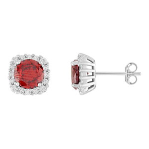yz v[Y fB[X sAXECO ANZT[ PRIMROSE Sterling Silver Cubic Zirconia Halo Stud Earrings January