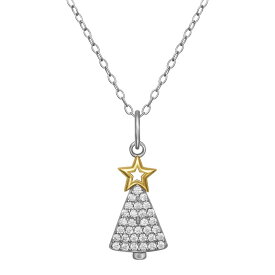プリムローズ レディース アクセサリー ネックレス・チョーカー・ペンダントトップ レース PRIMROSE Two Tone Sterling Silver Cubic Zirconia Christmas Tree Pendant Necklace Sterling Yellow Gold イエロー