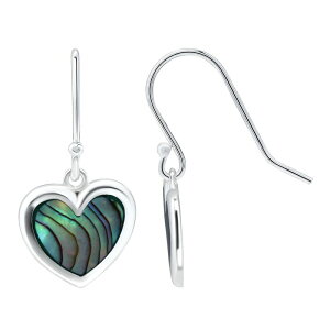 Aleure Precioso ���f�B�[�X �A�N�Z�T���[ �s�A�X�E�C�������O Aleure Precioso Silver Plated Abalone Heart Drop Earringsilver Tone Multi �V���o�[