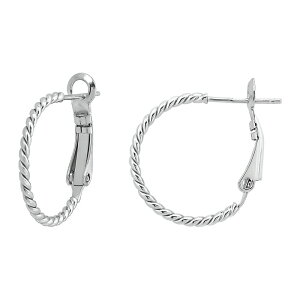 yz Aleure Precioso fB[X sAXECO ANZT[ Aleure Precioso 18k Gold over Sterling Silver Twisted Hoop Earrings Silver Tone
