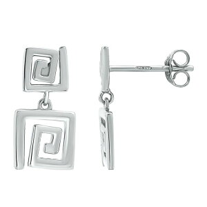 Aleure Precioso fB[X ANZT[ sAXECO Aleure Precioso Sterling Silver Greekey Design Double Drop Earringsilver Tone Vo[