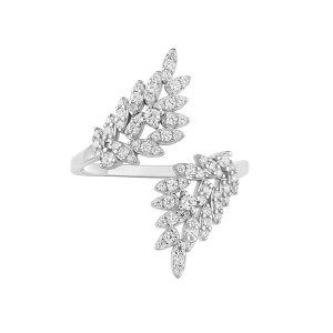 �v�������[�Y ���f�B�[�X �A�N�Z�T���[ �����O PRIMROSE Sterling Silver Cubic Zirconia Doubleaf Bypass Ring Sterling Clear �V���o�[