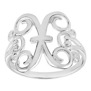 �v�������[�Y ���f�B�[�X �A�N�Z�T���[ �����O Womens PRIMROSE Sterling silver polished monogram initial Band ring size 7. X �V���o�[