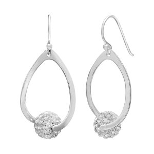 �v�������[�Y ���f�B�[�X �A�N�Z�T���[ �s�A�X�E�C�������O PRIMROSE Sterling Silver Crystal Ball Teardrop Earringsilver Tone �V���o�[