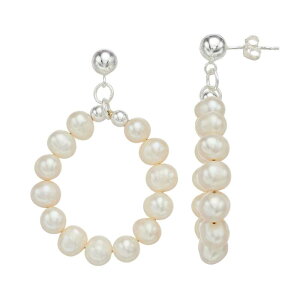 yz Aleure Precioso fB[X sAXECO ANZT[ Aleure Precioso Sterling Silver Cultured Freshwater Pearl Circle Drop Earrings Sterling Silver