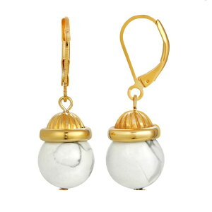 1928 ���f�B�[�X �A�N�Z�T���[ �s�A�X�E�C�������O 1928 Gold Tone Simulated White Howlite Drop Earrings White �z���C�g