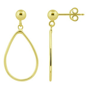 Aleure Precioso fB[X ANZT[ sAXECO Aleure Precioso 18k Gold Over Silver Open Oval Drop Earrings Gold Tone S[h