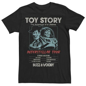 �f�B�Y�j�[ �s�N�T�[ �����Y �g�b�v�X T�V���c �O���t�B�b�N Disney / Pixar Men's Toy Story Buzz And Woody Interstellar Tour Ad Graphic Tee Black �u���b�N