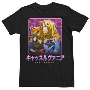 yz CZX LN^[ Y TVc gbvX Men's Netflix Castlevania Group Kanji Poster Tee Black