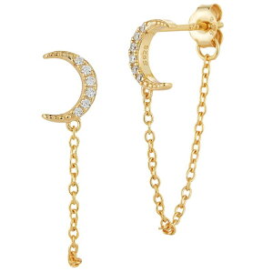 Sunkissed Sterling fB[X ANZT[ sAXECO Sunkissed Sterling 14k Gold Over Silver Cubic Zirconia Moon Drop Earrings Gold Tone S[h