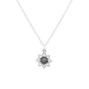 v[Y fB[X ANZT[ lbNXE`[J[Ey_ggbv [X PRIMROSE Sterling Silver Oxidized Sunflower Pendant Necklace Sterling Silver Vo[