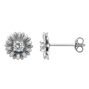 yz Aleure Precioso fB[X sAXECO ANZT[ Aleure Precioso Sterling Silver Cubic Zirconia Daisy Stud Earrings Sterling Silver