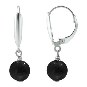yz Aleure Precioso fB[X sAXECO ANZT[ Aleure Precioso Gemstone Bead Leverback Earrings Onyx